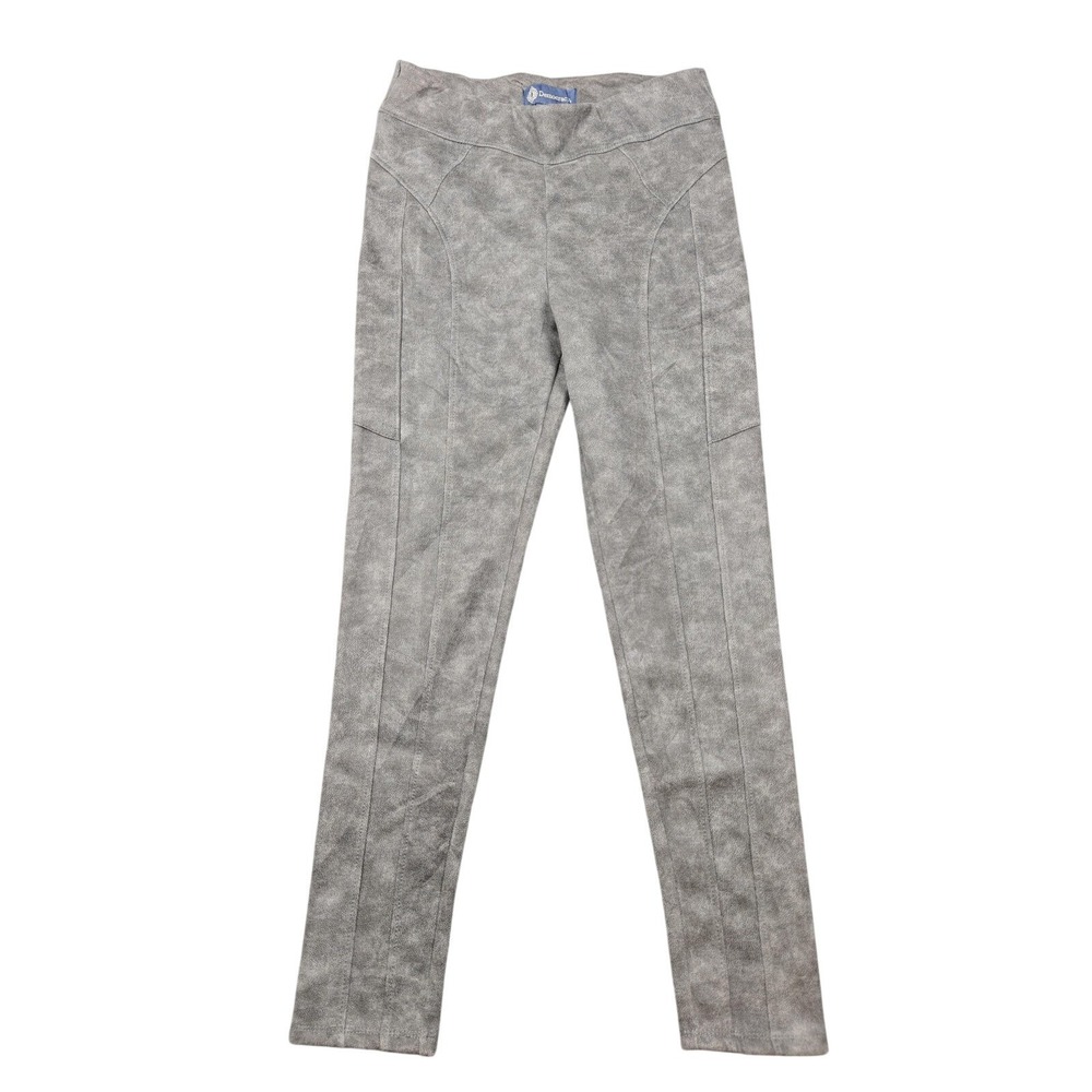 Democracy Glider Leggings Womens Small Gray Knit Ankle Faux Suede Pockets